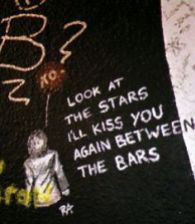 between the bars